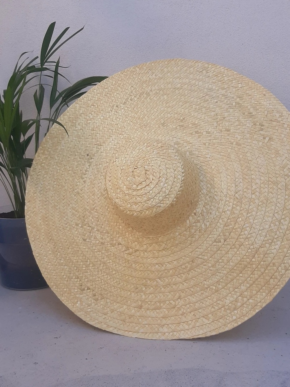 Hand made in Portugal, Natural Straw XL Wide-Brim Sun Hat